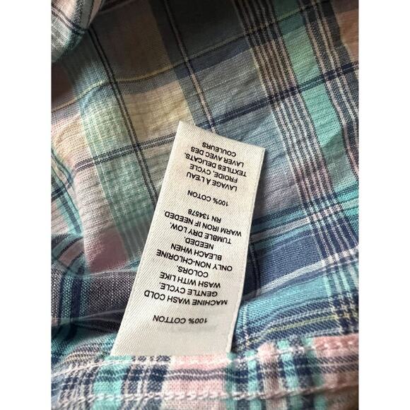 Vineyard Vines Size 7 Plaid Top - light colors and lightweight, perfect for spri - Picture 6 of 6